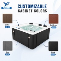 Vente en gros d'usine - Baignoire à remous autoportante en acrylique pour 5 personnes, homologuée CE, hydrothérapie, spa extérieur, capacité de plus de 60 gallons