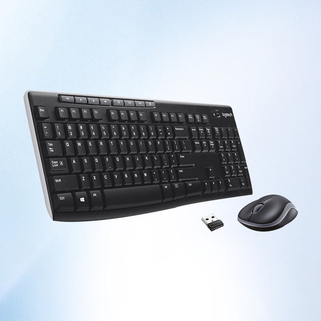 For Logitech MK270 Full Size Black Wireless Office Keyboard Combo 2.4G Receiver Mouse Set
