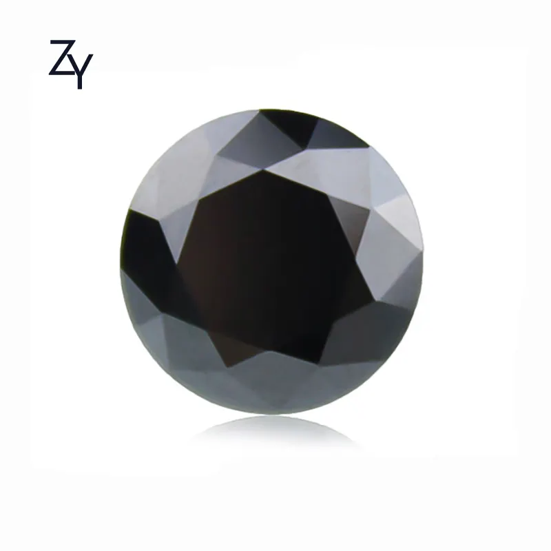 ZHUANGYEE Black Round Brilliant Cut Lab grown Synthetic Diamond stones 1.0 Carat 6.5 mm Loose gemstone Moissanite