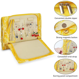 กระเป๋าเก็บเครื่องประดับแบบพับได้ กันน้ำ น้ำหนักเบา สำหรับเดินทาง พร้อมซิปและโลโก้สั่งทำพิเศษ มีตะขอแขวน - Product Image 6