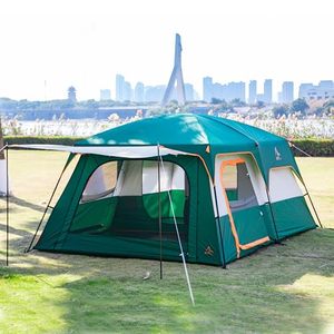 Outdoor 8-10 Persons Family Camping Tent Large Space Double <b>Layers</b> 2 Rooms Luxury Outdoor Tent - Product Image 1