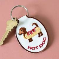 Porte-clés brodé en chenille avec mousqueton en alliage de zinc, écologique, logo couleur personnalisé, animaux, fruits, chien, panda, cadeaux promotionnels 3D