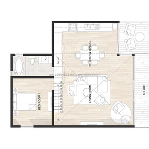 كابينة صغيرة على شكل مثلث/منزل صغير/منزل مثلث طقم منزل بإطار للعيش - Product Image 4