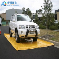 Tapis de sol de garage robuste pour SUV et camion, en PVC tissé, occultant, imperméable, écologique, antidérapant, avec raclette télescopique pour coins, uni
