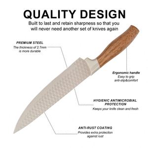Wholesale Universal Slicing <b>Knife</b> Kitchen Scissors <b>Set</b> High Carbon Stainless Steel <b>Sharp</b> Blade Utility Chef's <b>Knives</b> with Holder - Product Image 2