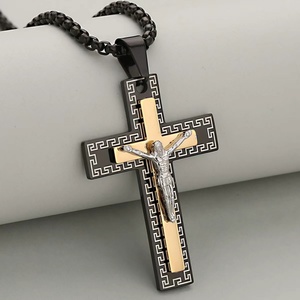 Fashion Gold Plated Hollow Pendant Stainless Steel Jesus <b>Cross</b> Pendant - Product Image 6