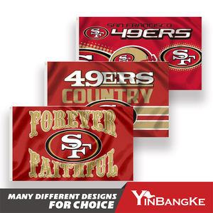 Drapeau de football NFL personnalisé 3x5 pieds avec de nombreux designs, drapeaux des Niners de San Francisco 49ers - Product Image 2