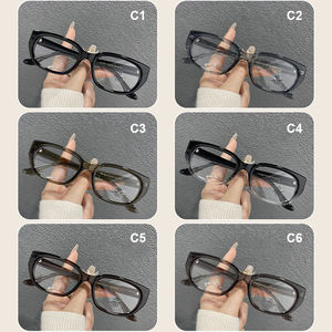 Montature alla moda Cat Eye per occhiali da uomo moda accademica High <span class=keywords><strong>End</strong></span> ottica Anti luce blu piccoli occhiali da vista da donna - Product Image 4