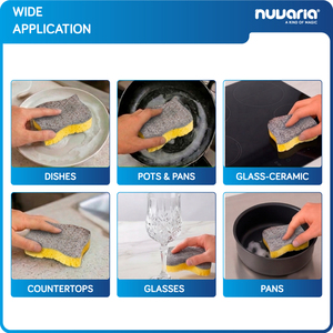 Spugna Abrasiva in Fibra di Poliestere e Cellulosa Rigenerata Spugna Multiuso Resistente per Pulizie Domestiche e in Cucina - Product Image 4