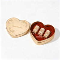 Emballage cadeau pour bougie en forme de cœur biodégradable, logo personnalisé, boîte rigide de luxe avec couvercle et base pour le Nouvel An
