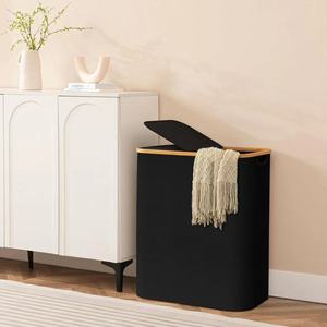 Panier <span class=keywords><strong>à</strong></span> <span class=keywords><strong>linge</strong></span> pliable en bambou Oxford 100L avec poignées, <span class=keywords><strong>bac</strong></span> <span class=keywords><strong>à</strong></span> <span class=keywords><strong>linge</strong></span> <span class=keywords><strong>sale</strong></span> pliable pour la maison, lavable pour la salle de bain - Product Image 6