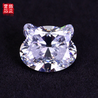 Vente en gros de pierres précieuses en zircone cubique synthétique de qualité AAAAA en forme de tête de chat, 8,5*10 mm (créées en laboratoire) pour la fabrication de bijoux