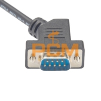 DB9 câble mâle à femelle de 45 degrés, port série de connecteur de D-SUB DB9 RS232 HDB15 VGA sortie de câble de 45 degrés, câble à angle RS232