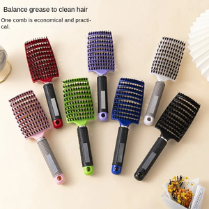 Factory Wholesale YUNLI Women's Boar Bristle <b>Detangling</b> Square Hair Extension <b>Brush</b> Laser Type Vent Feature Custom Hairbrush - Product Image 6