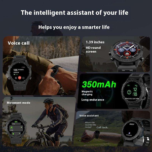 Montre connectée Android de sport et de mode JS <span class=keywords><strong>MARQ</strong></span> 2026 de haute qualité pour hommes, 100 modes, podomètre, écran HD rond de 1,39 pouces, appels Bluetooth, musique, fréquence cardiaque - Product Image 2