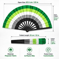 Éventail Pliant Personnalisé OEM 13 Pouces (33 cm) en Bambou et Plastique, Éventail Arc-en-ciel Fierté, Éventail Artistique pour Foire, Éventail Aromatique Fierté