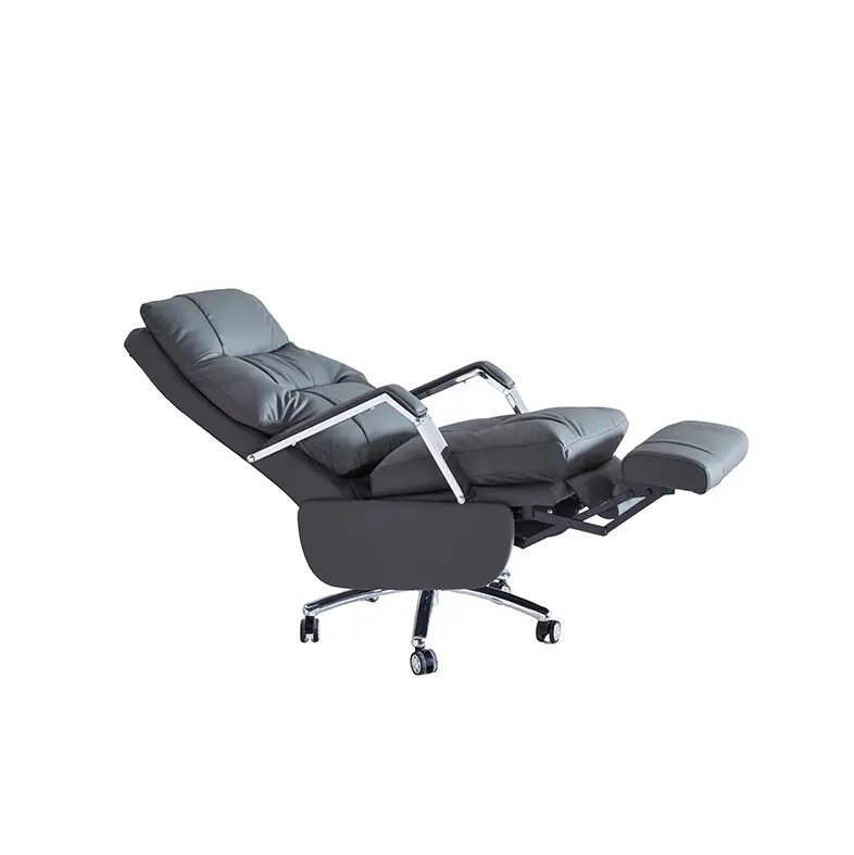 Dossier réglable haute performance rotatif en cuir souple patron chaise de bureau famille e chaise de jeu de sport avec repose-pieds