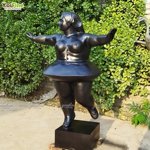 Sculpture de femme obèse assise en bronze abstrait moderne de taille personnalisée pour jardin extérieur - Product Image 2