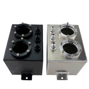 Réservoir de carburant en alliage d'aluminium Polyracing 3L à double trou fileté AN6, modèle noir et argenté pour la mise à niveau et la rénovation - Product Image 2