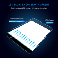 Tablette de dessin LED A4 CHIPAL, tablette graphique numérique, boîte à lumière LED USB, tableau de copie, art électronique, peinture graphique, table d'écriture