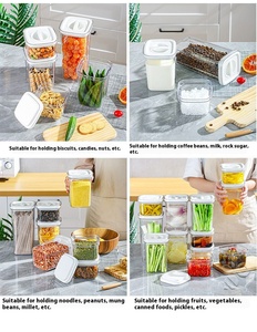 Hộp lưu trữ kín thực phẩm nhà bếp lưu trữ Jar rõ ràng <span class=keywords><strong>Stackable</strong></span> Snack trái cây sấy khô lưu trữ Jar container - Product Image 5