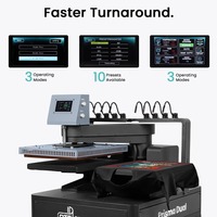 Presse à Chaud Pneumatique Automatique Multifonction Double Station Galaxy pour Sublimation de T-shirts