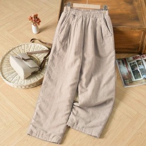 Women's Cotton Linen Wide Leg <b>Pants</b> Loose Casual Long <b>Pants</b> Autumn Winter Style - Product Image 2
