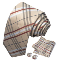 Cravate unie à rayures florales et à carreaux, vente en gros, 8 cm, cravate homme monocolore, boutons de manchette, pochette de costume