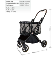 Chariot de courses pliable de luxe en aluminium, pliage à une touche, chariot en tissu pour le camping en plein air, les voyages et les courses