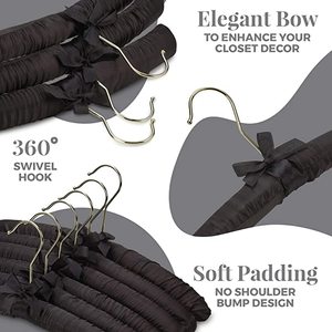 DS952 Soft Chrome Haken Bluse Schwamm Kleiderbügel Dicker Stoff Kein Schulter bügel Kleiderbügel Rutsch fester Schaumstoff Satin gepolsterte Kleiderbügel - Product Image 4