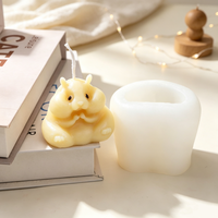 Molde de silicona 3D de hámster gordo y lindo para velas, figura de hámster con mejillas hinchadas, molde de fundición para DIY, adorno de pastel, herramientas de animales adorables.