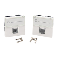 Connecteur réseau Keystone Jack Cat3 de type français de haute qualité 45*45mm avec plaque murale 45mm et interrupteur – Accessoires
