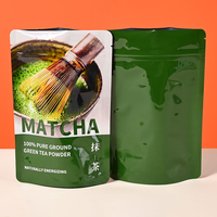 Sacs d'emballage alimentaire refermables, résistants à l'humidité, personnalisables en usine, pour la poudre de matcha