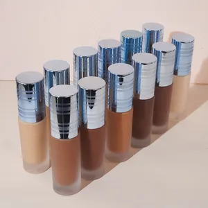 blue roundf frosted bottle private label waterproof makeup liquid foundation