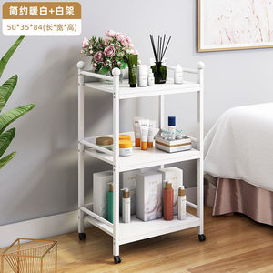 Plateau de meubles de luxe en or blanc, Machine de coiffure, beauté des ongles, Spa, Salon, chariot avec serrure - Product Image 4