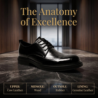 Chaussures habillées en cuir pour hommes, style brogue Oxford classique, doublure en cuir véritable, semelle en caoutchouc durable, chaussures de ville pour affaires