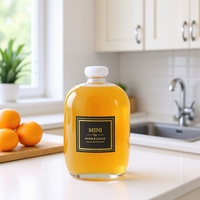 Botol Minuman Kaca Mini Pipih Grosir, Botol Jus Anggur dengan Logo Custom, Tutup Bola, Botol Air Minum Teh Buah Kosong Transparan