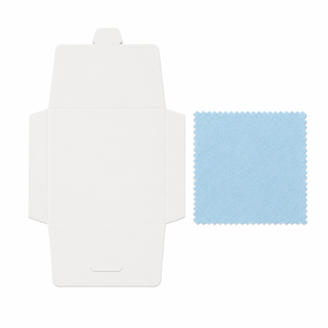 Chiffon de polissage gris argenté minimaliste en microfibre écologique 8x8cm, expédition rapide, pour nettoyage de bijoux et cadeaux, effet velours - Product Image 1