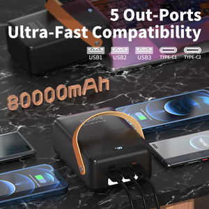 ไมมิ ซุปเปอร์ แบตสำรองความจุสูง 80000mAh 22.5W PD ชาร์จเร็<span class=keywords><strong>ว</strong></span> พร้อมไฟ LED และหน้าจอแสดงผลดิจิตอล - Product Image 4