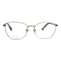 Kacamata Bingkai Optik Nyaman Berbingkai Penuh Persegi Logam Baja Tahan Karat Kacamata Vintage untuk Uniseks Model Sara 6302 Semua