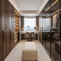 BALOM Dressing Moderne Haut de Gamme Personnalisé avec Îlot Central et Éclairage LED pour Chambre à Coucher, Meubles de Dressing OEM Vente en Gros