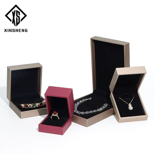 Bán buôn cao cấp chải da hộp đồ trang sức, dây chuyền dài, nhẫn, mặt dây chuyền, Nhung đồ trang sức bao bì hộp - Product Image 5