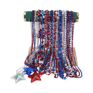 Collier avec pendentif en forme de dollar, design neuf, rouge, blanc, bleu, bijoux fantaisie pour le 4 juillet - Product Image 3