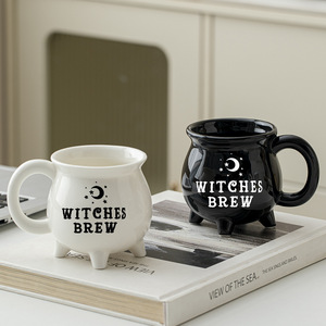 <span class=keywords><strong>Taza</strong></span> de Café de Bruja de Halloween, <span class=keywords><strong>Taza</strong></span> de Cerámica de Tres Patas, Linda <span class=keywords><strong>Taza</strong></span> de <span class=keywords><strong>Caldero</strong></span> Negra, Regalo Creativo - Product Image 2