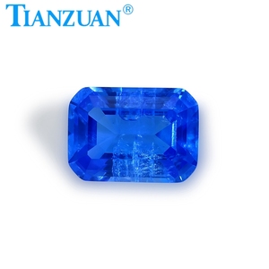 Gemme Sintetiche di Spinello Blu 5x7mm, Taglio <span class=keywords><strong>Smeraldo</strong></span>, Forma Rettangolare, <span class=keywords><strong>con</strong></span> Inclusioni e <span class=keywords><strong>Crepe</strong></span> all'Interno - Product Image 6