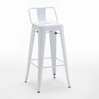 Tabouret de bar industriel rétro empilable, chaise haute de restaurant, tabouret de comptoir noir moderne en métal