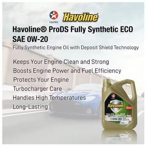 Caltex Havoline ProDS ECO SAE <b>0W</b> <b>20</b> 4L Fully Synthetic <b>Engine</b> <b>Oil</b> with Deposit Shield Technology for Oxidation Control - Product Image 2