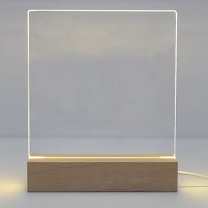 Lámpara Nocturna Rectangular USB de Madera de Haya, Diseño Minimalista con Interruptor, para Bases de Acrílico, para Sala de Estar, Gran Venta - Product Image 1
