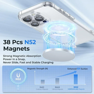 Funda Magnética de Lujo con Carga Inalámbrica para iPhone 17 16 15 14 13 12 11 16 Pro Max 17 Air, Funda Transparente <span class=keywords><strong>XR</strong></span> X XS - Product Image 3