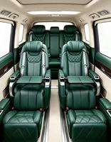 Siège Capitaine en Cuir Nappa Vert Foncé avec Table Pliante et Fonction Électrique pour Modification MPV - Siège de Luxe pour Intérieur Automobile